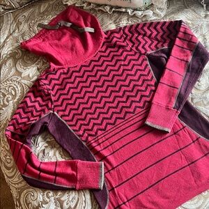 Smartwool Pink and Purple Chevron Women's Sweater EUC